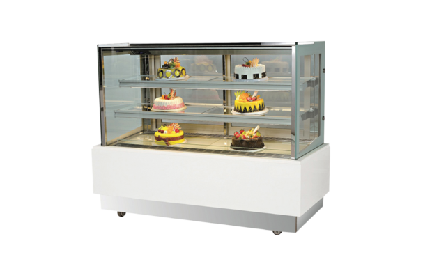 Cold Showcase Single - Square, S/S Finish, with LED